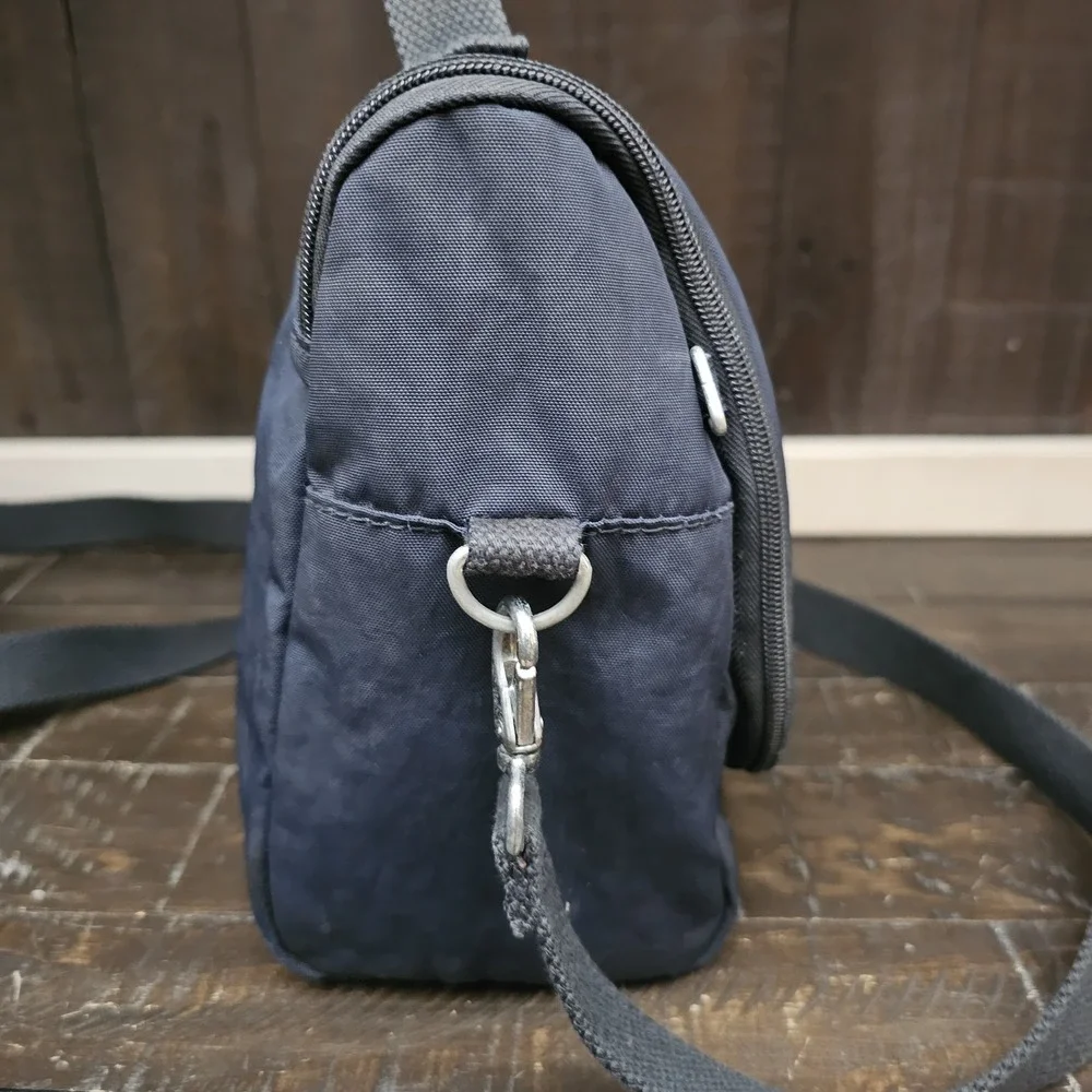 Kipling Kichirou Insulated Lunch Bag Blue Nylon Zip Around Shoulder‎ Strap